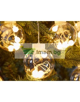 Светлинен коледен гирлянд топки 138 LED топъл цвят